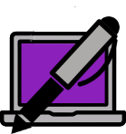 laptop and pen
